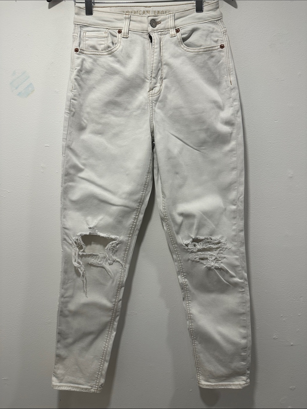 White Distressed Men’s Jeans - Casual Straight Fit 355